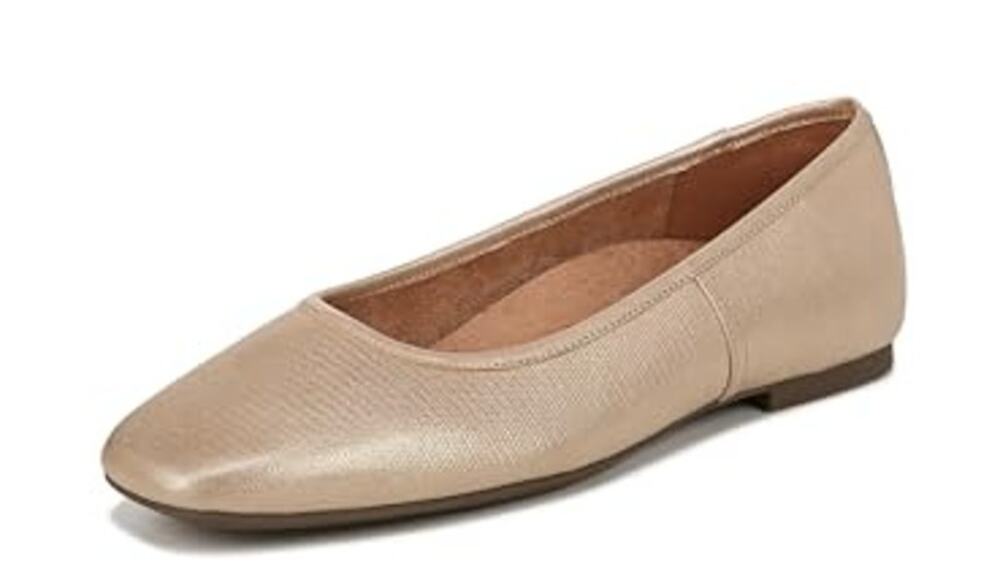 Vionic Womens Orinda Ballet Flats Size 10 EU 41 Gold Leather Slip On NWOB